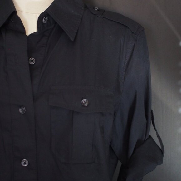 Bitten by Sarah Jessica Parker | NWT Navy Blue Bracelet Roll-Sleeve Shirt Dress - Picture 3 of 6